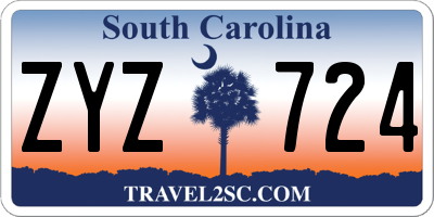 SC license plate ZYZ724