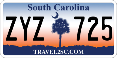 SC license plate ZYZ725