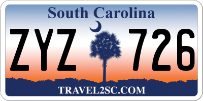 SC license plate ZYZ726