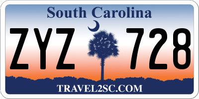 SC license plate ZYZ728