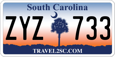 SC license plate ZYZ733