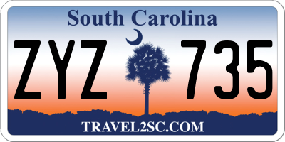 SC license plate ZYZ735