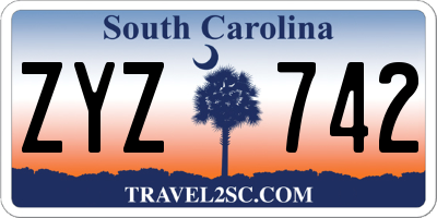 SC license plate ZYZ742