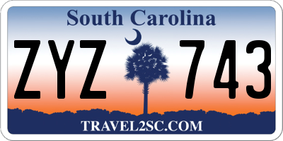 SC license plate ZYZ743