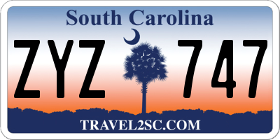 SC license plate ZYZ747