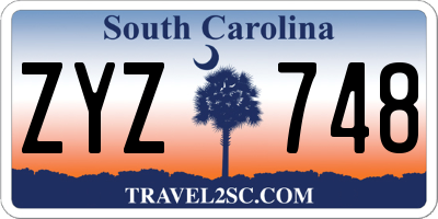 SC license plate ZYZ748
