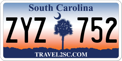 SC license plate ZYZ752
