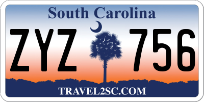 SC license plate ZYZ756