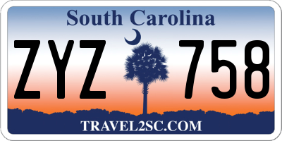 SC license plate ZYZ758