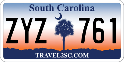SC license plate ZYZ761