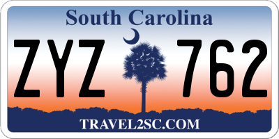 SC license plate ZYZ762