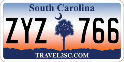 SC license plate ZYZ766