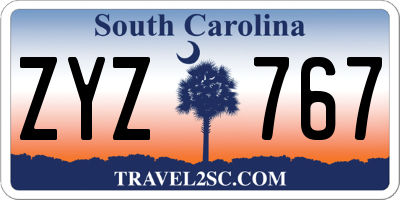 SC license plate ZYZ767