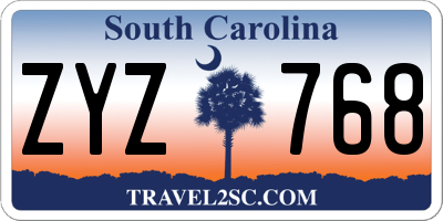 SC license plate ZYZ768