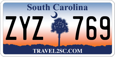 SC license plate ZYZ769
