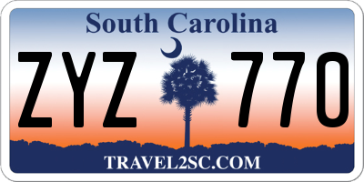 SC license plate ZYZ770