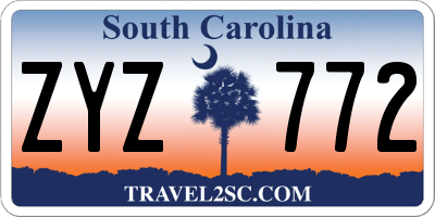 SC license plate ZYZ772