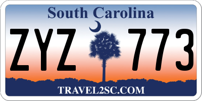 SC license plate ZYZ773