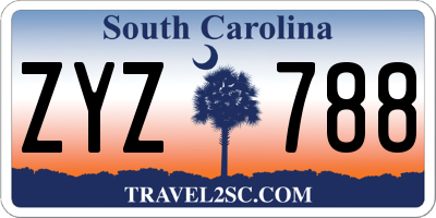 SC license plate ZYZ788