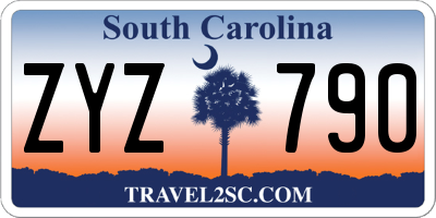 SC license plate ZYZ790