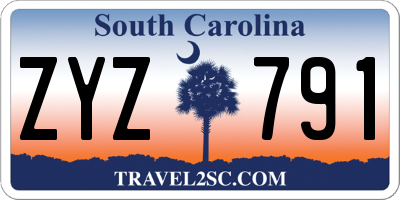 SC license plate ZYZ791