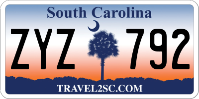 SC license plate ZYZ792