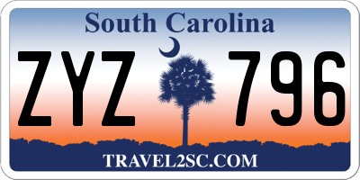 SC license plate ZYZ796