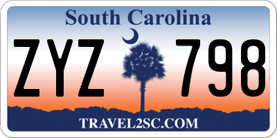 SC license plate ZYZ798