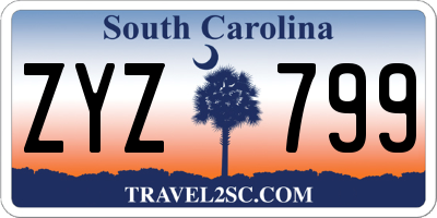 SC license plate ZYZ799