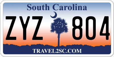 SC license plate ZYZ804