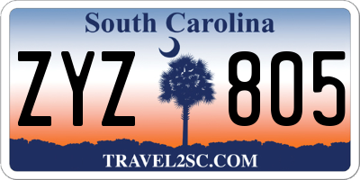 SC license plate ZYZ805