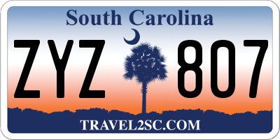 SC license plate ZYZ807