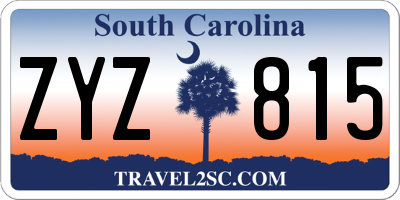 SC license plate ZYZ815