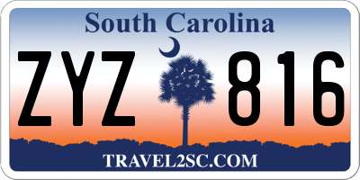 SC license plate ZYZ816