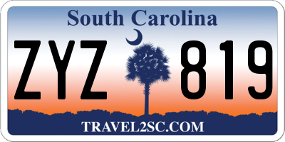 SC license plate ZYZ819