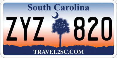 SC license plate ZYZ820