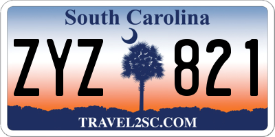 SC license plate ZYZ821