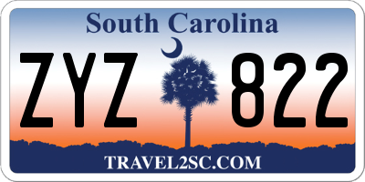 SC license plate ZYZ822
