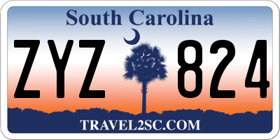 SC license plate ZYZ824