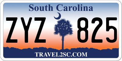 SC license plate ZYZ825