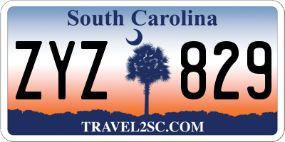 SC license plate ZYZ829