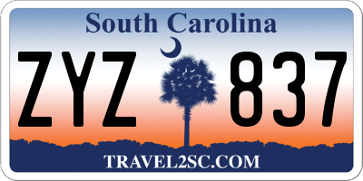 SC license plate ZYZ837