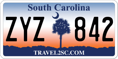 SC license plate ZYZ842