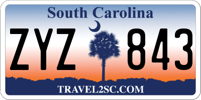 SC license plate ZYZ843