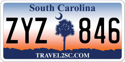 SC license plate ZYZ846
