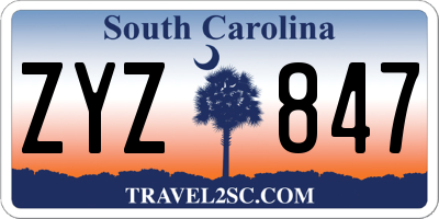 SC license plate ZYZ847