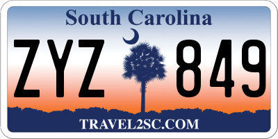 SC license plate ZYZ849
