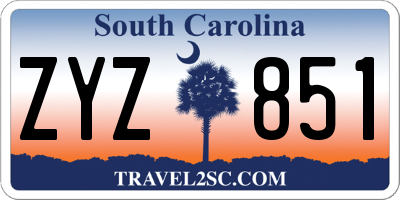 SC license plate ZYZ851