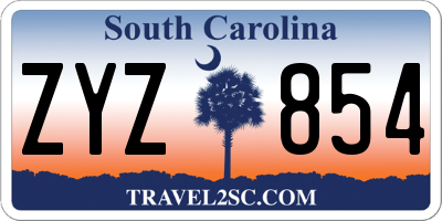 SC license plate ZYZ854