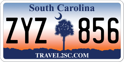 SC license plate ZYZ856